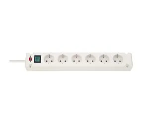 Brennenstuhl Bremounta bílá / Prodlužovací kabel / 6x zásuvka / 3 m / vypínač