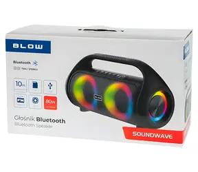 Blow SOUNDWAVE černá / Přenosný reproduktor / 80W / Bluetooth 5.0 / 3000 mAh / microSD