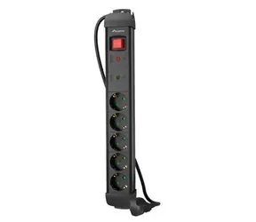 Lanberg SP1 černá / Prodlužovací přívod / 230 V / 5 zásuvek / 3 m