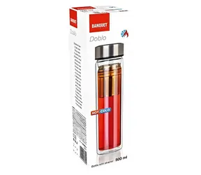 Banquet Doblo 500 ml / Láhev na čaj / dvoustěnná / se sítkem