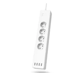 Hama prodlužovací kabel 4x zásuvka + 4x USB bílá / Prodlužovací kabel / 1,7 m / 4x AC / 4x USB / 4,2 A