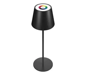 RealPower LED TableLight 360 černá / Stolní LED lampa / RGB / Stmívatelná / Akumulátor 1800 mAh / IP44