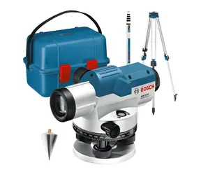 Bosch GOL 32 G Professional modrá / Optická vodováha / stavební stativ v sadě / zvětšení 32x / IP54