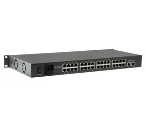 LevelOne PoE+ switch 32x FE 19" / Switch / 32x FE PoE+ / 2x GE / 380 W / Neřízený / kovové provedení