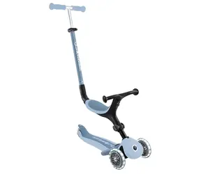 GLOBBER Koloběžka Go-Up Active Lights Eco modrá / 3v1 / LED kola / od 15 měsíců / nosnost 50 kg