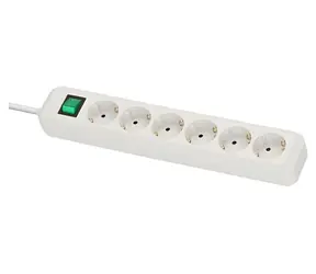 Brennenstuhl Eco-Line bílá / Prodlužovací kabel / 6x zásuvka / 45° / 3 m / vypínač / 3500 W