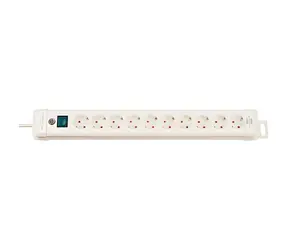 Brennenstuhl Premium-Line bílá / Prodlužovací kabel / 10x zásuvka / Type F / 3 m / vypínač