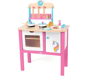WOODY Kuchyňka Jednorožec / Dřevěná / 17 ks příslušenství / výška 50 cm / od 3 let