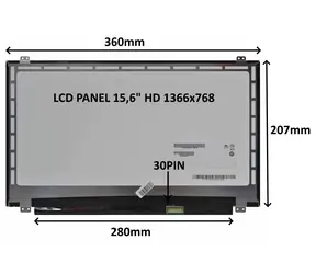 15,6" SIL LCD panel HD matný / Náhradní díl / 1366x768 / 30 PIN / úchyty nahoře a dole / LED
