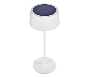 RealPower LED solární stolní lampička bílá / Lampička / dobíjecí / stmívatelná / IP44