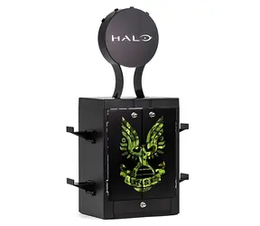 NUMSKULL Gaming Locker Halo UNSC Logo / Stojan na herní disky / Xbox / matný povrch / černo-zelený