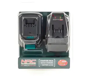 NAC B-20-BC-LI-20V / Sada baterie a nabíječky / Li-ion 20V / 2 Ah