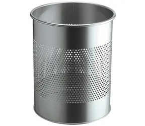 Durable Odpadkový koš kulatý stříbrná / Odpadkový koš / 15 l / kov / O 26 cm