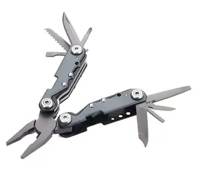 TROIKA TOL42/GY / Multitool / klíčenka / 10 nástrojů / hliník, nerez ocel