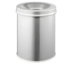 Durable Safe 15 l stříbrná / Odpadkový koš / kulatý / ocel / samozhášecí
