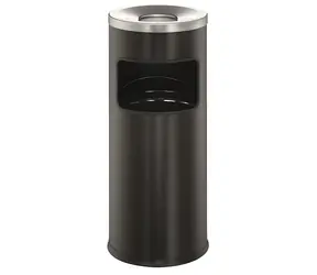 Durable Safe černá / Odpadkový koš s popelníkem / kulatý / 17 l