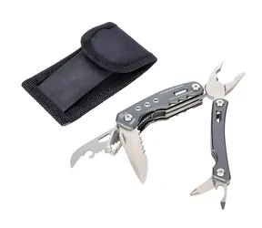 TROIKA RUCKSACK TOOL šedá / Multifunkční kapesní nářadí / 15 nástrojů / nůž, pilka, kleště, otvíráky