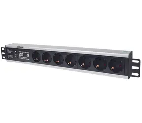 Intellinet Zásuvková lišta 7x 19" černá / Zásuvková lišta / 1.5U / 3 m / 16A