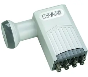 Schwaiger Octo-Switch LNB 40mm světle šedá / Satelitní konvertor / 8 výstupů / 950-2150 MHz / voděodolný