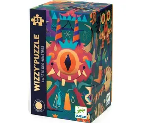 DJECO Metalické puzzle Monster party / 50 dílků / 48 x 34 cm