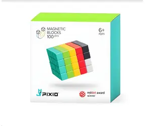 PIXIO Magnetická stavebnice PIXIO-100 / 100 dílků / 6 barev / od 6 let