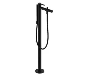 Hansgrohe Zesis S vanová baterie matná černá / Podlahová montáž / Páková / AirPower / PowderRain