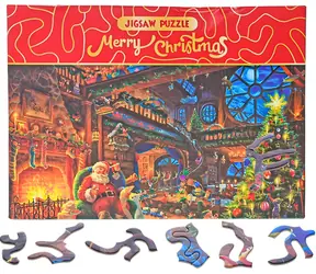 Puzzle Merry Christmas: U Santy doma / 468 dílků / 75 x 50 cm