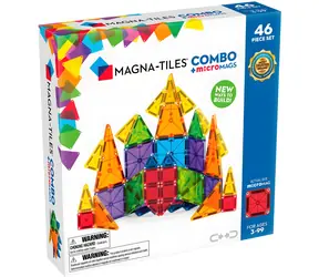 MAGNA-TILES Magnetická stavebnice Combo 46 ks / 20 klasických + 26 microMAGS dílků