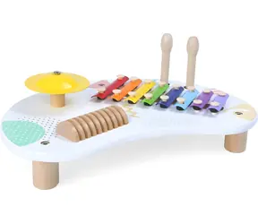 ECOTOYS Sada hudebních nástrojů / Xylofon, řehtačka, činel, paličky / Dřevo / od 18 měsíců