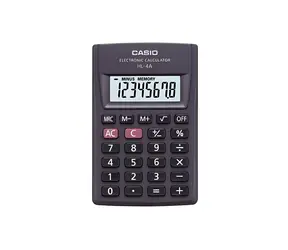 Casio HL-4A-B černá / Kalkulačka / kapesní / 8místný displej / výpočet procent a odmocniny