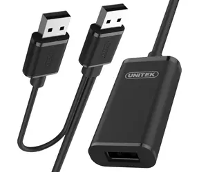Unitek Y-277 černá / Aktivní prodlužovací kabel USB / USB-A (M) - USB-A (F) / USB 2.0 / 5 m