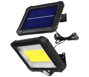 Maclean MCE438 černá / Solární LED reflektor / senzor pohybu / nástěnný / IP44 / 6000K / 400lm