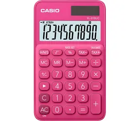 Casio SL-310UC červená / Kalkulačka / Kapesní / 10místný displej / Solární + baterie