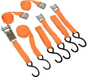 Green Sada upínacích popruhů 5 ks oranžová / Popruhy / šířka 25 mm / ráčna + klipsy