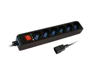Techly Power Strip IUPS-PCP-6V černá / Přepěťová ochrana / 6 zásuvek / 16 A / 1,5 m