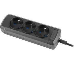 Armac ARColor3 černá / Přepěťová ochrana / 3 zásuvky / 0,6 m kabel / IEC C14 konektor