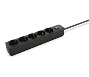 Inca IPW-44SY černá / Prodlužovací kabel / 5x zásuvka / 230V / 16A / 1,5 m / s vypínačem