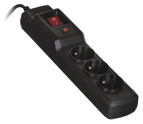 Activejet COMBO 3GN černá / Prodlužovací kabel / 3 zásuvky / 5 m / s vypínačem