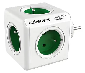 PowerCube Original zelená / Prodlužovací přívod / 5x zásuvka / 16A / dětská pojistka