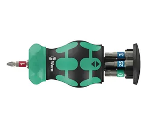 WERA Bicycle Set 5 / Sada bitů pro jízdní kola / 7 dílů / nerezová ocel / magnetický držák
