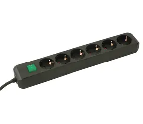 Brennenstuhl Eco-Line černá / Prodlužovací kabel / 6x zásuvka / vypínač / 1,5 m / 3500 W