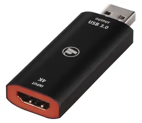 Hama Video Recording Stick USB-HDMI černá / Video grabber / 4K UHD (4096x2160) / Hliníkové tělo