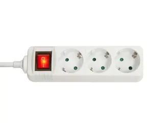 Lindy bílá / Prodlužovací přívod / 3 zásuvky Schuko / vypínač / 3500 W