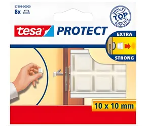 Tesa Protect ochranné nárazníky bílé / Ochranné nárazníky / 10x10 mm / samolepicí / 8 ks