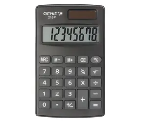 Genie 215 P černá / Kalkulačka / kapesní / 8místná / napájení baterie/solární