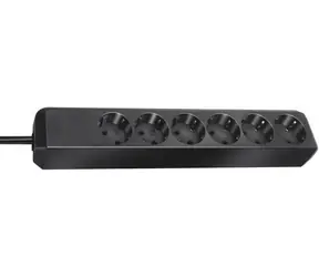 Brennenstuhl Eco-Line černá / Prodlužovací přívod / 6 zásuvek / 1,5 m / 3500 W / IP20