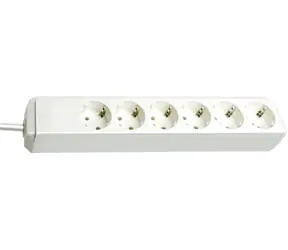 Brennenstuhl Eco-Line bílá / Prodlužovací zásuvka / 6x zásuvka / 1,5 m / 3500 W