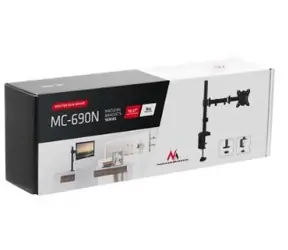 Maclean MC-690 černá / Nástěnný držák monitoru / 13-27" / VESA 75x75-100x100 / nosnost 8 kg / pivot 360°