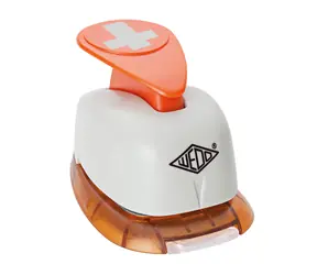 WEDO Děrovačka na motiv Kříž šedo-oranžová / velké provedení