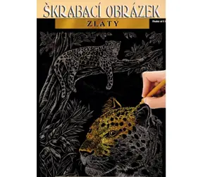 ARTLOVER Škrabací obrázek zlatý Gepard / 20x25 cm / od 6 let